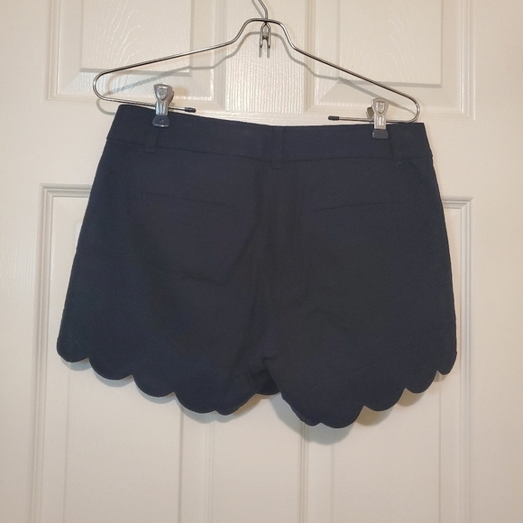 J. Crew Linen Cotton Blend Shorts with Scalloped Hem Sz 2 Black - Picture 4 of 9